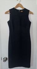 Tory Burch Black Career Shift Dress Wool Blend Size 2 Zip Up