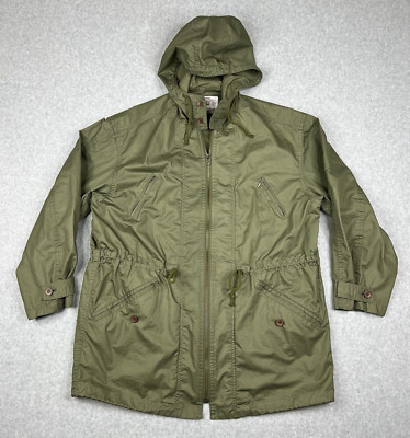 Vetements Jacket Mens Medium Green Melrose Full Zip Parka Hooded Made In Japan