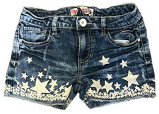 Squeeze Shorts Girls Sz 10 Youth Original Denim Button Zipper Stars