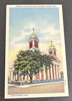 Postcard: Cathedral of the Immaculate Conception ~ Mobile, Alabama AL
