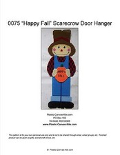 "Happy Fall" Scarecrow-Wall Hanging-Plastic Canvas Pattern or Kit