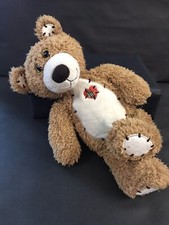 Tender Teddy Bear Plush 13  Brown W/Red Plaid Heart    First  Main Stuffed