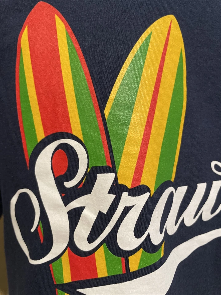 NUEVO Para Hombre SOMBRERO DE PAJA PIZZA Camisa Azul Marino Talla Mediana Foto 3 de 4