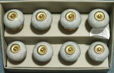 CASA DECOR Home Design CERAMIC Drawer Knobs Set of 8 NEW IN BOX