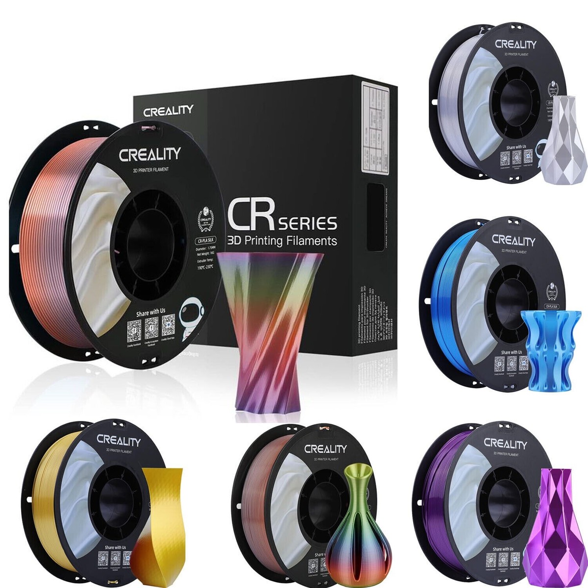 Creality PLA Filament 1.75mm 3D Printer Filament CR-Silk Printing