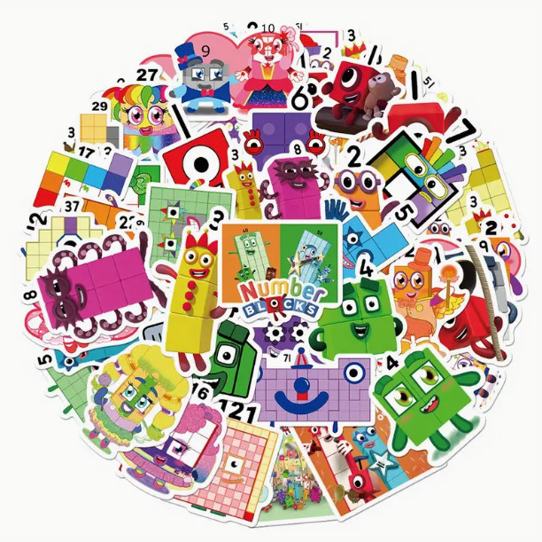 Random Numberblocks Numberblocks Random Sticker Pack (50 Stickers, No Duplicates) - New