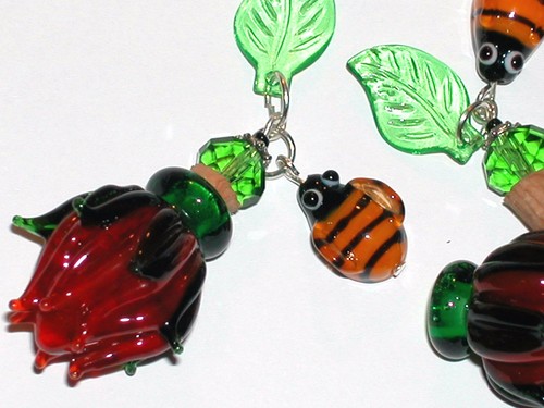 Glass Red Strawberry fruit perfume cork bottle Christmas pendant vial Necklace - Picture 6 of 6