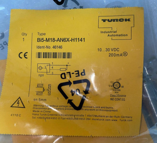 NEW TURK BI5 M18 AP6X H1141 PROXIMITY SENSOR 30 MM 10 30 VDC - Foto 9