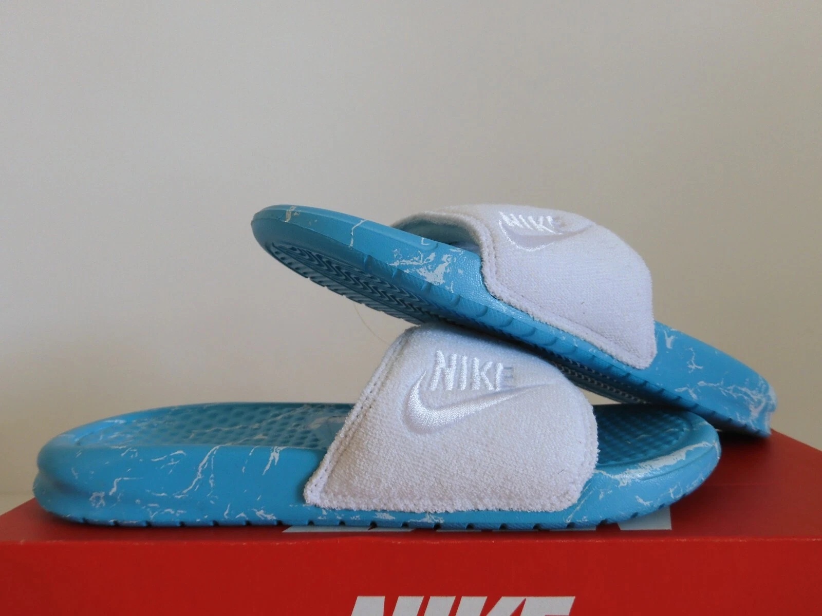 SANDALI UOMO NIKE BENASSI JDI POOL PACK QS BIANCO ACQUA CHIARA TAGLIA 5 [809197 114]