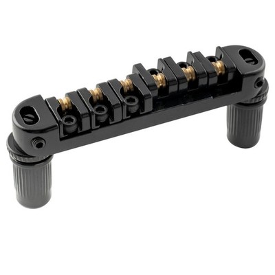 Musiclily Black Roller Tune-O-Matic Saddle Locking Bridge For Les Paul LP Guitar
