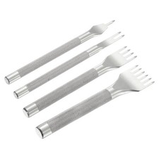 4-tlg. 4mm Lederloch-Puncher für Handnähen, silber
