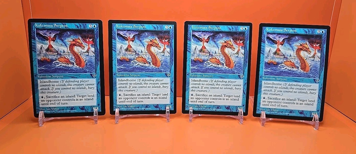 🔵🔵🔵 (4) 1996 MAGIC THE GATHERING KUKEMSSA SERPENT MIRAGE UNPLAYED 🔵🔵🔵