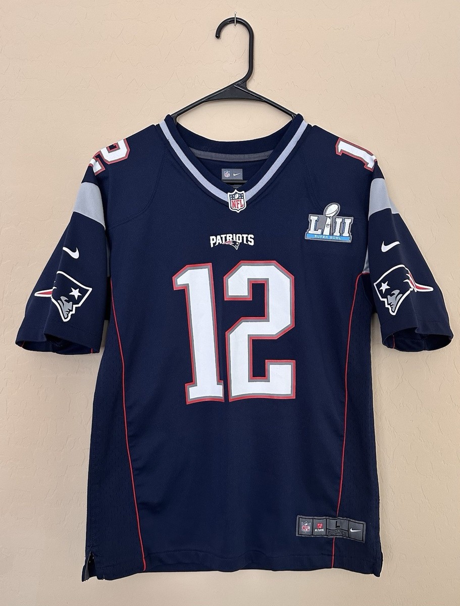 New England Patriots Jersey Tom Brady Super Bowl 52 Nike Youth Large