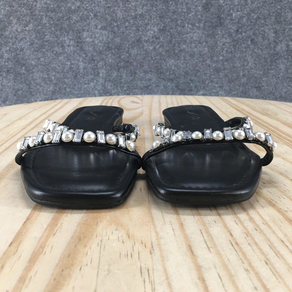 NUEVAS Sandalias Unisa Para Mujer 7.5 M Sarai Informales Tachonadas Sin Cordones Planas Deslizables Negras Foto 4 de 4