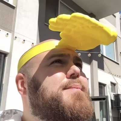 Funny Palm Hand Sun Hat Adjustable UV Block Visor Headband Joke Gift