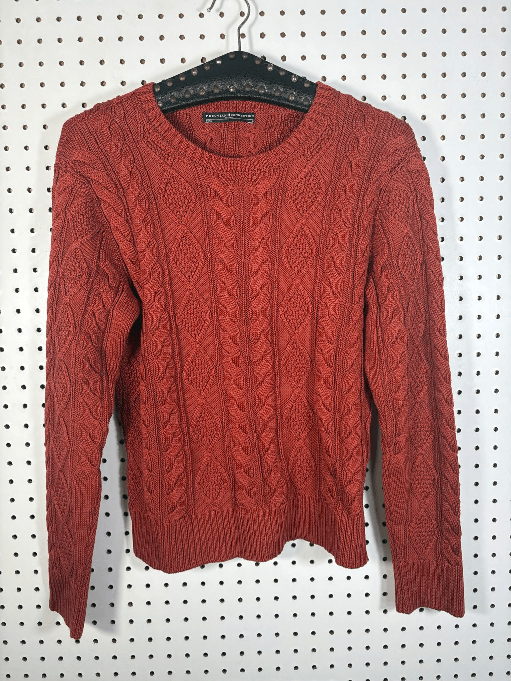 Peruvian Connection cable weave knit sweater size… - image 3
