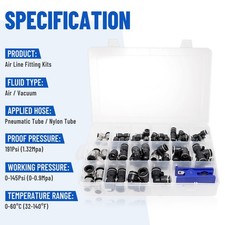 52x Quick Connect Air Hose Fitting Kit 1/4" 3/8" 1/2" Push to Connect Air Fit US