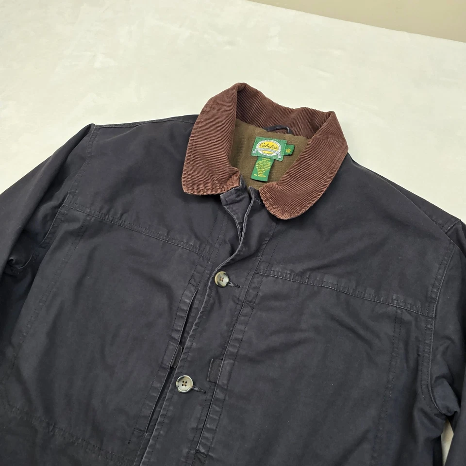 Abrigo Cabelas Granero Para Hombres LT Grande Alto Azul Marino Cuello de Cordón Trabajo Utilidad Chaqueta Foto 4 de 4