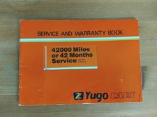 Yugo Cars UK Original Handschuhfach Serviceheft