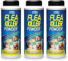 FLEA POWDER KILLER TREATMENT FOR CARPETS HOMES DOG FURNITURE ANIMALS 3 x 200G 
