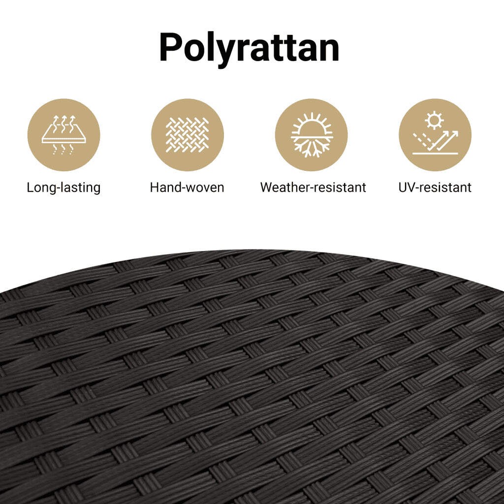 Garden Sofa Set Black Poly Rattan Large Modular Garden Sofa Set