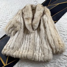 Premium Fox Fur Blue Coat Pre Owned Very Good Condition Japan
