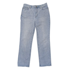 Lands End Jeans Womens 10 31x29 Straight High Rise Light Blue Stretch Denim