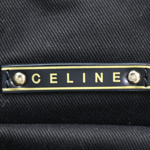 Celine Bittersweet C Salkie Handbag - Canvas Embossed Leather Bronze Black Gol - Zdjęcie 9 z 9