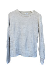 100 Cotton Waffle Knit Sweater Medium Thermal Pullover Crew Neck Grey Cotton On