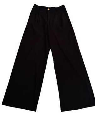 INC NWT  High Rise Wide Leg Linen Blend Lightweight Trousers 6 Black