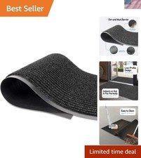 Durable 2' x 3' Waterproof Door Mat - Slip-Resistant  Easy Clean Black Design