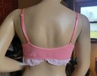 Knotty Xl Pink Waffle Knit Thermal Button Frill Bralette — photo 4