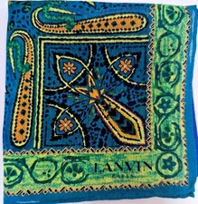 USED HANDKERCHIEF VINTAGE BANDANA PATTERN COTTON 18" POCKET SQUARE HANKY