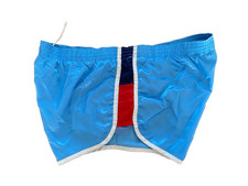 ERIMA Vintage Nylon Glanz Shorts Gr. M D6 hellblau Sprinter Shiny 90s Gay 50