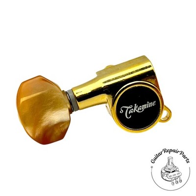 Takamine TPK0542 12-String Guitar Tuning Keys (12 pcs) - Gold w. Orange Button