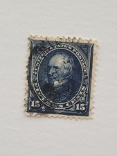 US Stamps Scott #259 #274 Used 1894 15c Henry Clay Dark Blue Bureau