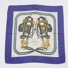 HERMES Carre 90 Blue Brides De Gala Silk Scarf 35x35  02E24935025