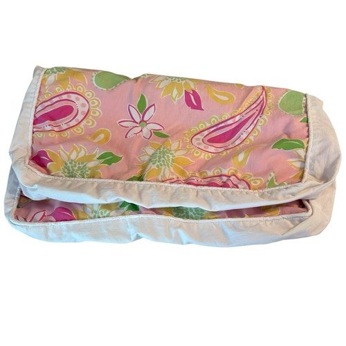 Lilly Pulitzer Standard Pillow Sham Pink Sorbet Paisley Floral White Trim - Picture 5 of 5