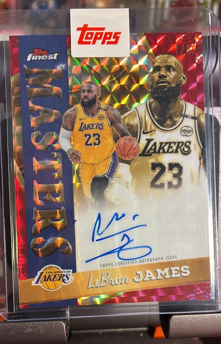 2025-26 Topps Finest LeBron James Red Geo Masters Autograph Auto #MA-LBJ LAKERS