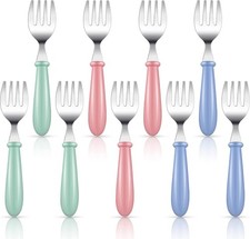 9 Pieces Stainl Steel Toddler Forks, Kids Safe Utensils Set Baby