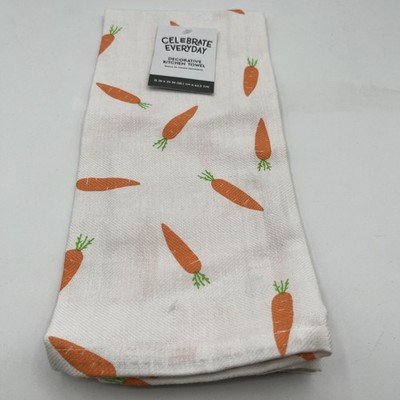 Kitchen Towel Carrot Designs Dish Towel 15 x25  With Tags
