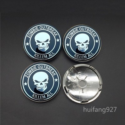 4x 60mm Auto Car Wheel Center Hub Cap Badge Emblem Skull Decal Sticker Custom