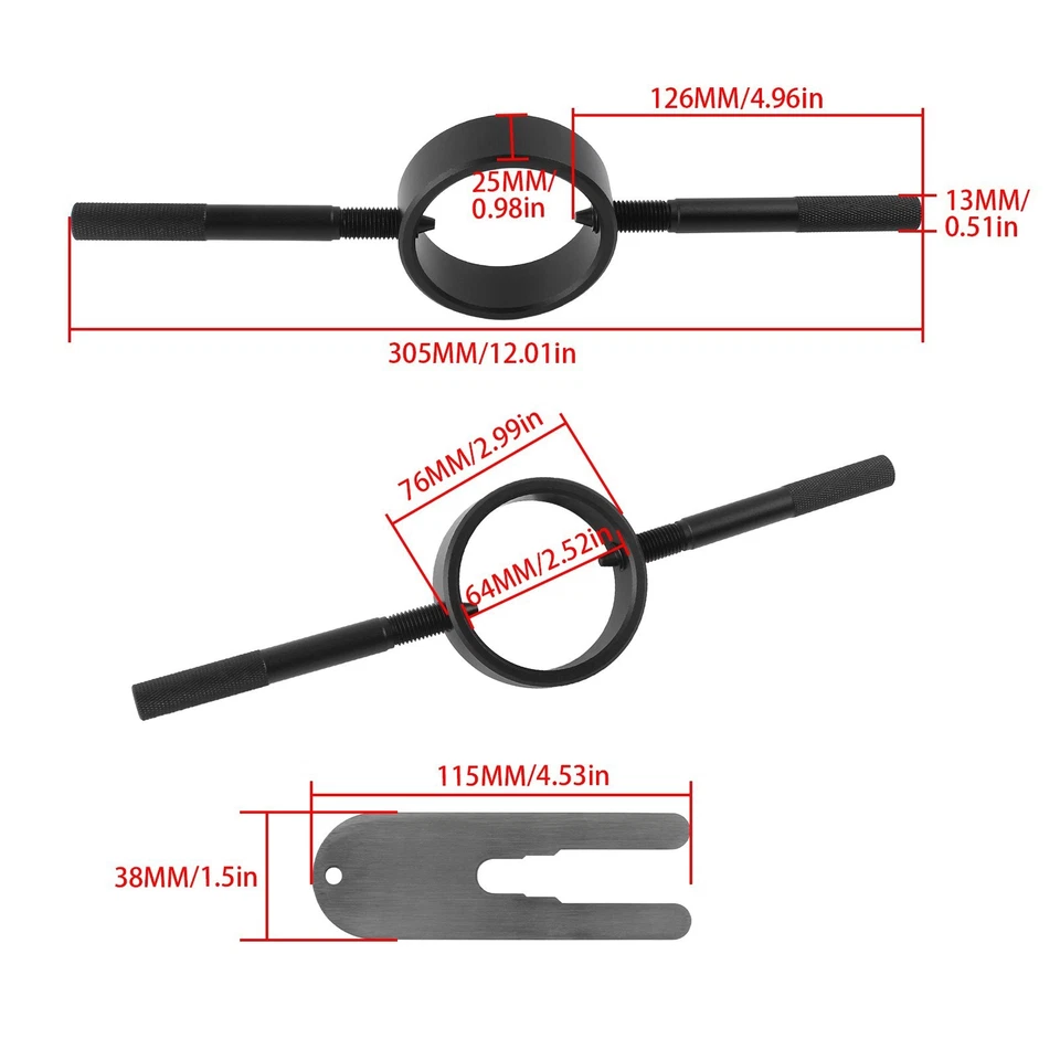 Motorcycle Fork Spring Compressor Tool Kit For Upside Down Streetbike Universal - Imagem 2 de 4