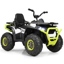 12V Electric Kids Ride On Car ATV 4-Wheeler Quad w/ LED Light White