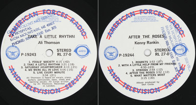 1980 AFRTS Ali Thomson A Little Rhythm Kenny Rankin After the Roses Armed Forces