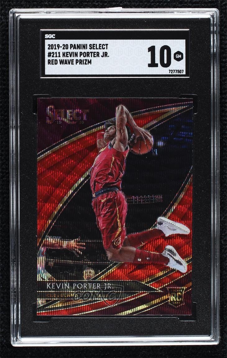 2019 Select Courtside Tmall Red Wave Prizm Kevin Porter Jr #211 SGC 10 GEM 02ez