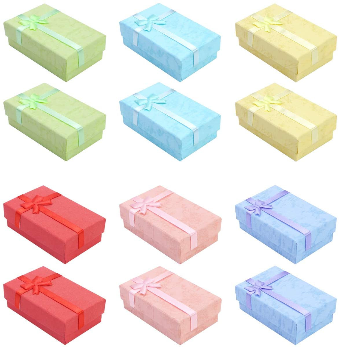 Es With Lids And Ribbon Bows For Jewelry Display-rings, Wat