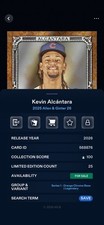 Kevin Alcantara Digital Bunt Orange Chrome Allen & Ginter Legendary /25