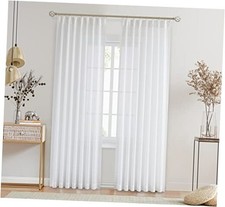 White Pinch Pleated Sheer Curtain Panels 40"W x 90"L Pack of 2 White/Pinch