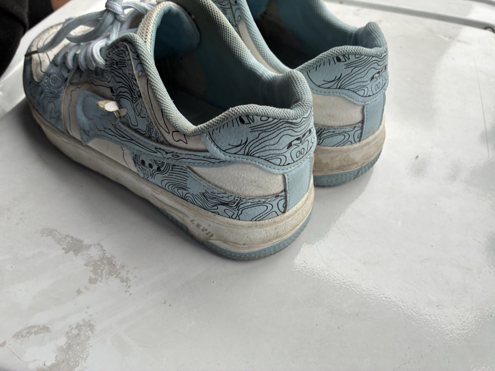 Fashion HAOW AN Light Blue Abstract Men's Low Top Breathable
